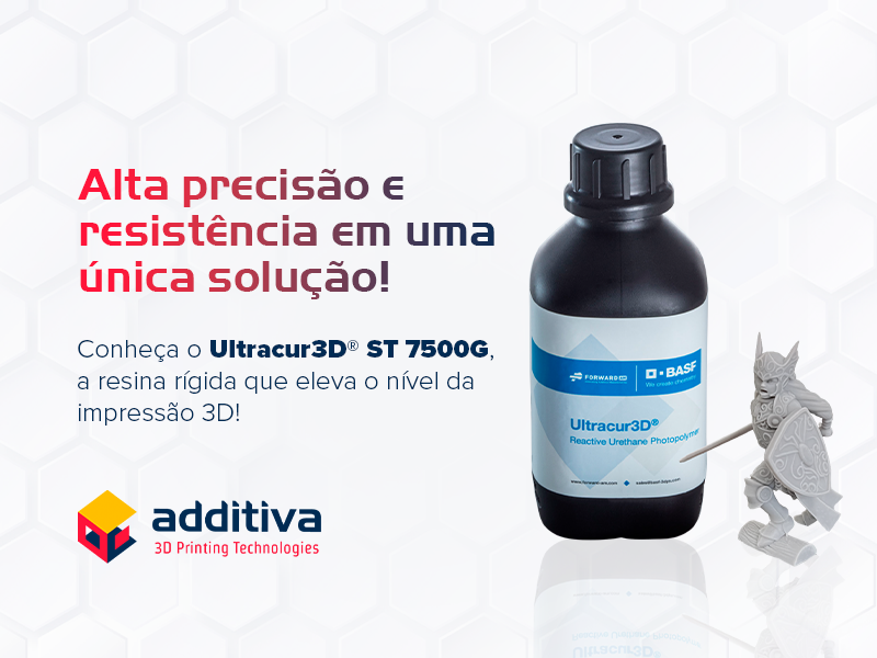 Alta precisão e resistência em uma única solução! Conheça o Ultracur3D® ST 7500G, a resina rígida que eleva o nível da impressão 3D!