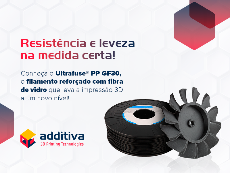 Resistência e leveza na medida certa! Conheça o Ultrafuse® PP GF30, o filamento reforçado com fibra de vidro que leva a impressão 3D a um novo nível!